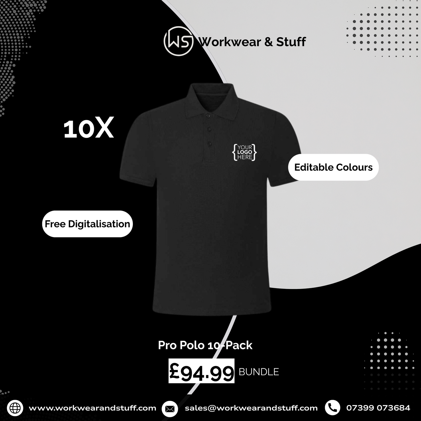 Pro Polo Bundle | 10x Premium Polos | WorkWear & Stuff