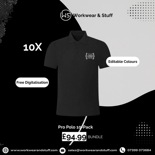 Pro Polo Bundle | 10x Premium Polos | WorkWear & Stuff