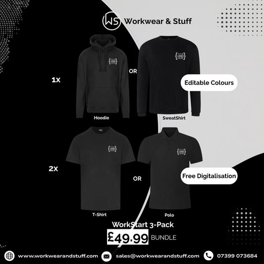 Core Workwear Kit | Hoodie & 2x Polos or T-Shirts | Workwear & Stuff
